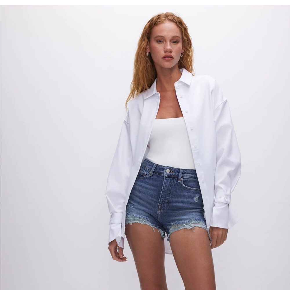NWT GOOD AMERICAN BOMBSHELL SHORTS INDIGO431 SIZE 15